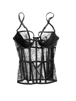 Embellished Lace Bustier with Cutouts, $199.99 (was $428) 32D, please.